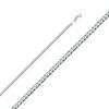 7 in. 14K White Gold 3.1 mm Regular Concave Cuban Chain