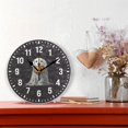 thumbnail image 2 of Yayeee 10" Wall Clock Battery Operated Quartz Round Silent Non-Ticking Home Decor, White Halloween Dog, 2 of 6