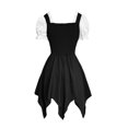 thumbnail image 4 of Karymi Maxi Dresses for Women Medieval Gothic Corset Dress, Puff Short Sleeve Square Neck Lace-Up Irregular Hem Halloween Festival Beer Festival Costume Spring Dresses for Women 2026, 4 of 6