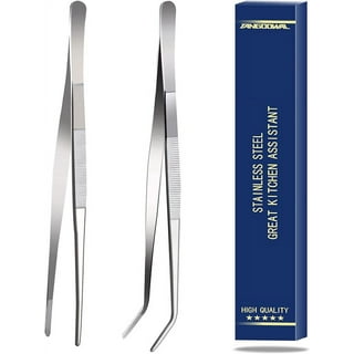 LangRay Kitchen Tongs Stainless Steel Long Chef Silver Food Tongs Straight  Home Medical Tweezers Kitchen
