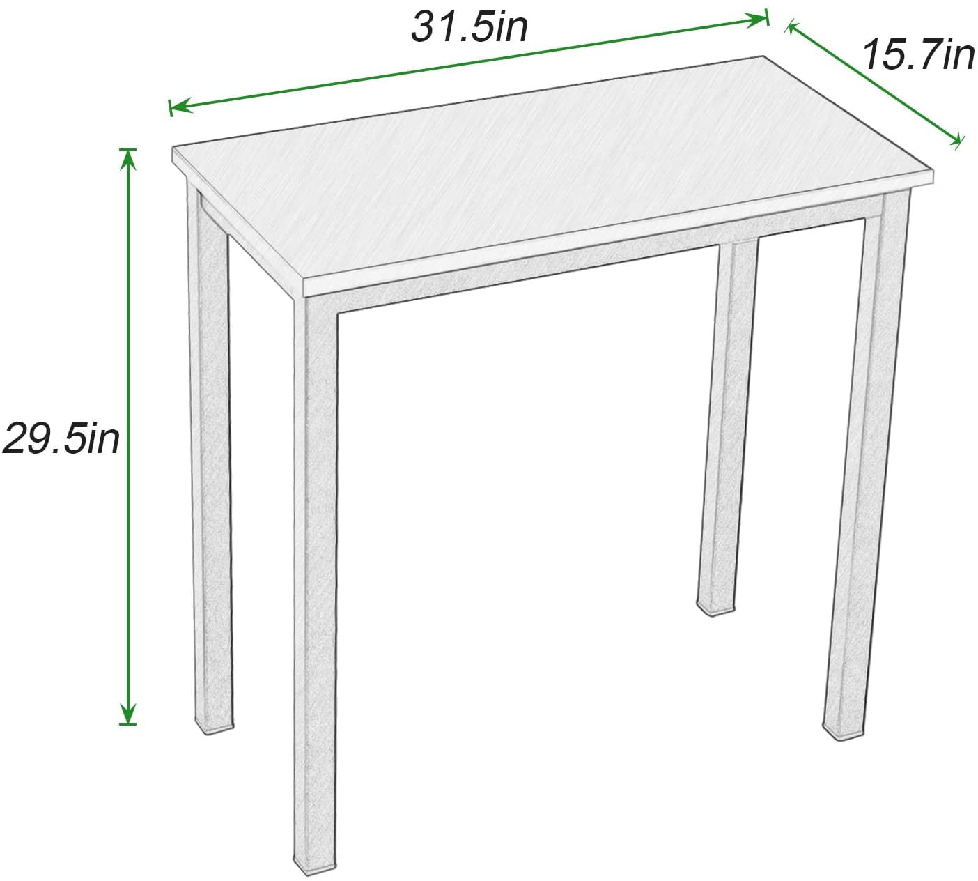 SogesPower 29.5"H Writing Computer Desk for Home Office- White