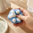 thumbnail image 3 of Cat Paw Squishy with Soft Silicone Design, Blue and White, for Kids and Adults, Relaxation Toy, 3 of 5