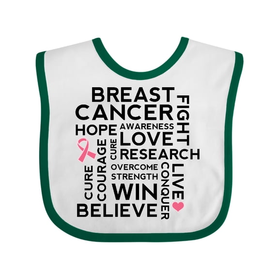 Inktastic Breast Cancer Awareness Month Saying Boys or Girls Baby Bib