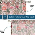 thumbnail image 4 of Vargottam Flowers Print Sheer Georgette Curtains for Windows & Small Doors Set of 2 Panels, 72" Long, Grommet Top, Printed Light Filtering Drapes for Living Room or Study, 4 of 9
