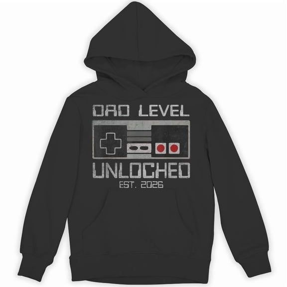 Dad Level Unlocked 2026 Funny First Time Soon To Be Gamer Daddy New Father Hoodie, for men & women, up to size 5XL