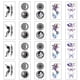 thumbnail image 1 of 20 hojas de tatuajes temporales pegatinas tatuaje para mujeres niñas arte corporal brazo, 1 of 7