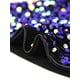 thumbnail image 5 of Blusa de fiesta de manga corta con cuello redondo y lentejuelas de terciopelo para mujer Negro Morado XS, 5 of 6