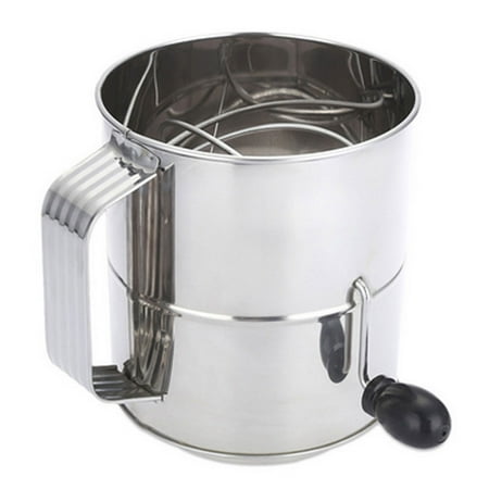 

Reduced！Flour Sifter Fine Mesh Screen Hand Crank Stainless Steel