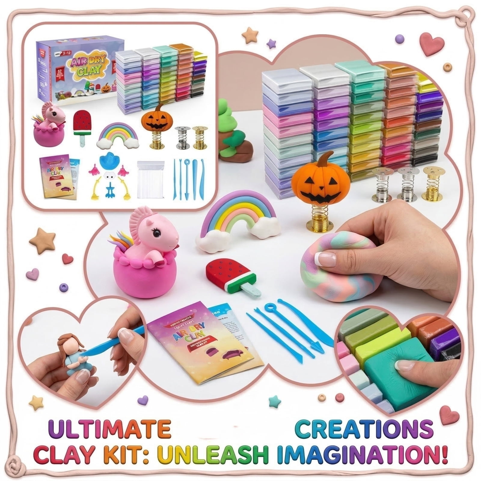 DIY Air Dry Clay Slime Pinch Kit - Creative Stress Relief Craft Set for Adults & Teens, Fashionable Fidget & Decor Accessory