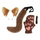 thumbnail image 3 of Juego de orejas y cola de gato Fernando aro de pelo para actuación en escenario de graduación Halloween marrón, 3 of 8