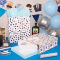 thumbnail image 5 of 12Pcs Blue Metallic Gold Foil Polka Dot Diamond Paper Gift Bags Bulk with Tissue for Man, 10X12.5X4 in, Large Favor Bag with handle for Father's Day, Birthday, Holiday, Party Goodie Bag, 5 of 7