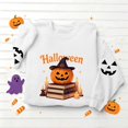 thumbnail image 6 of ZGRBOU Sweatshirts for Women Cute Ghost Reading Books Print Shirts Fall Crew Neck Long Sleeve Pullover Tops 2026, 6 of 6