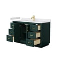 thumbnail image 3 of Wyndham Collection Miranda 54" Wood Single Bathroom Vanity in Green/Brushed Gold, 3 of 6