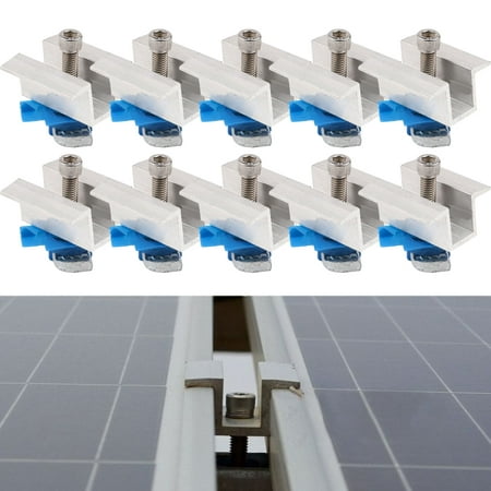 

GLFSIL 10X Aluminum Solar Panel Clamps Bracket Clamp Photovoltaic Mounting Durable