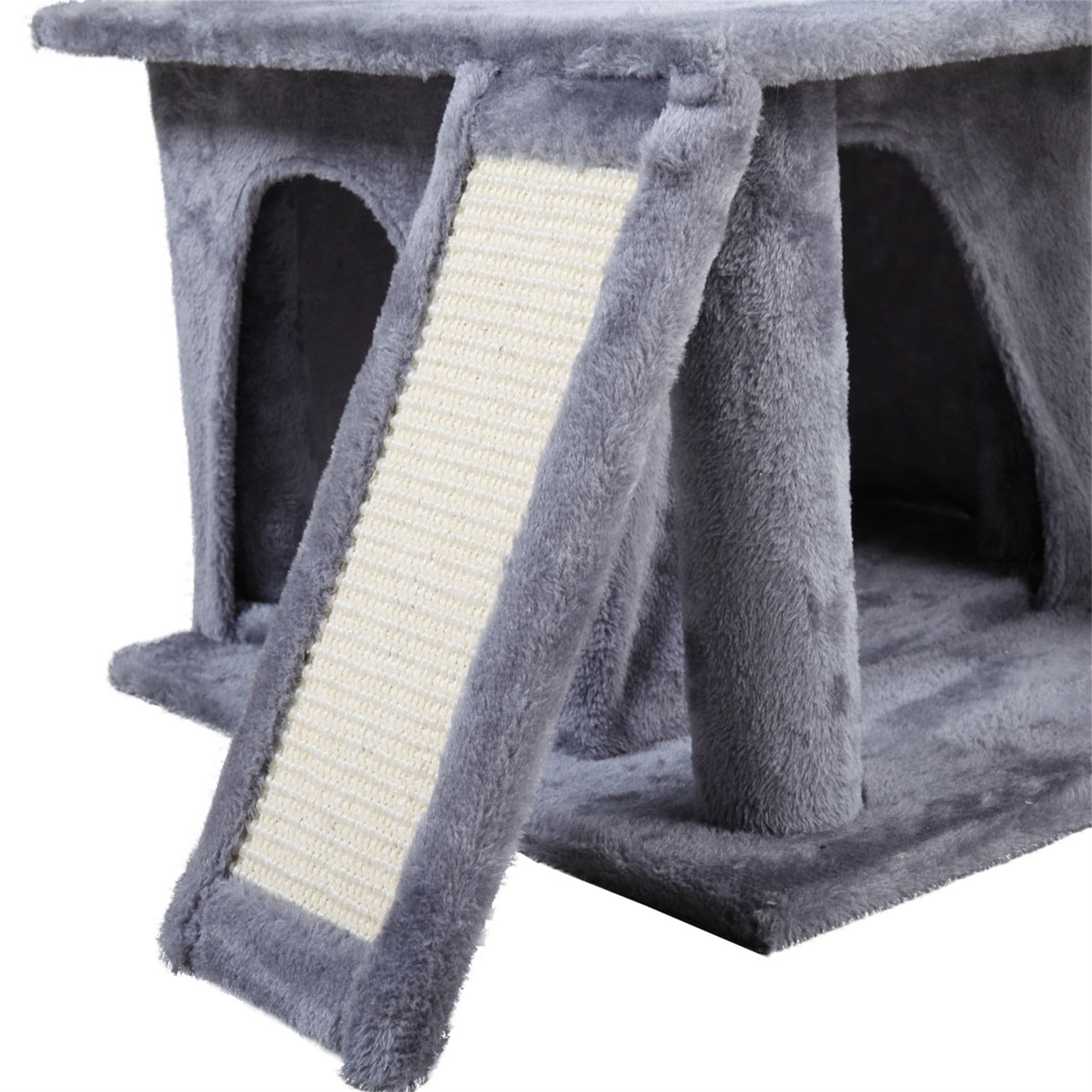 Senbabe 60" Multi-Level Cat Tree Tower with Condo for Large/Midium Cats, Light Gray