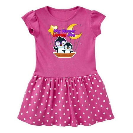 

Inktastic My Nana Loves Me Penguin Gift Baby Girl Dress