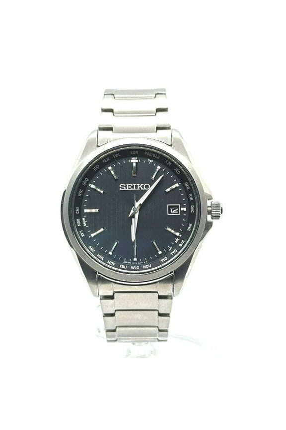 Pre-Owned SEIKO 7B75-0AA0 Seiko Selection Date Watch, Titanium, Men's, Silver (Good)