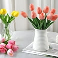 thumbnail image 4 of 10pcs White Artificial Flowers Fake Tulips 13" Silk Flower for Home Kitchen Wedding Decor Bouquet Decorations Office Floral Arrangements, 4 of 5