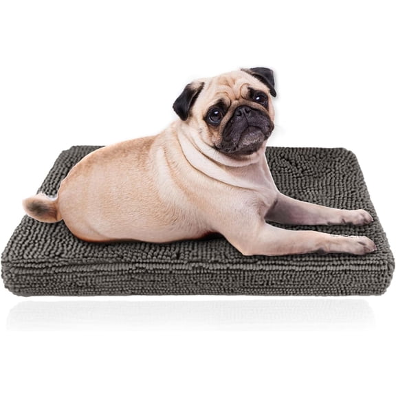 Muddy Mat® Dog Crate Bed mat, Comfortable Dog Pillow, Crate Bed for Large Medium Small Dogs and Cats, Ultra Soft & Relaxing Washable & Dryer Safe Chenille Material – Medium (23"x36")