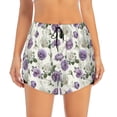 thumbnail image 2 of Fuzoiu Spring Flowers Print Women's Athletic Shorts, Double-Layer Running Shorts with Pocket,Women's Workout Shorts for Yoga, Gym, and Workouts-XX-Large, 2 of 7