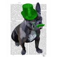 thumbnail image 2 of Fab Funky 26x32 White Modern Wood Framed Museum Art Print Titled - French Bulldog With Green Top Hat and Moustache, 2 of 4