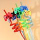 thumbnail image 4 of Controlador de juego reutilizable de 8 piezas y 26cm, Pajita helicoidal de plástico, consola de juegos de paja, decoración de fiesta de cumpleaños para niños（red 8pcs, 4 of 5