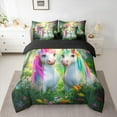 thumbnail image 2 of Castle Fairy Kawaii Unicorn 7-Piece Twin Bedding Set for Kids Teens, 2 of 8