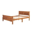 thumbnail image 3 of Full Size Platform Bed Frame, SEGMART Platform Bed Frame with Headboard, Solid Wood Bed Frame with Wood Slat Support/Footboard, Bed Frame No Box Spring Needed, 82.3"L x 57"W x 35.4"H, Oak, H2382, 3 of 9
