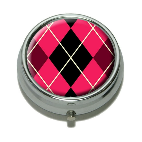 Argyle Hipster Pink Pill Box