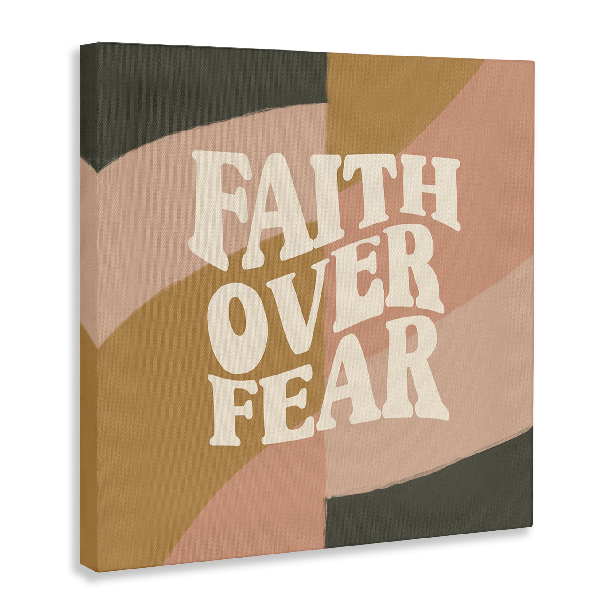 Stupell Industries Faith Over Fear Religious & Spiritual Painting Wrapped Canvas Art Print Wall Art, 30 x 30