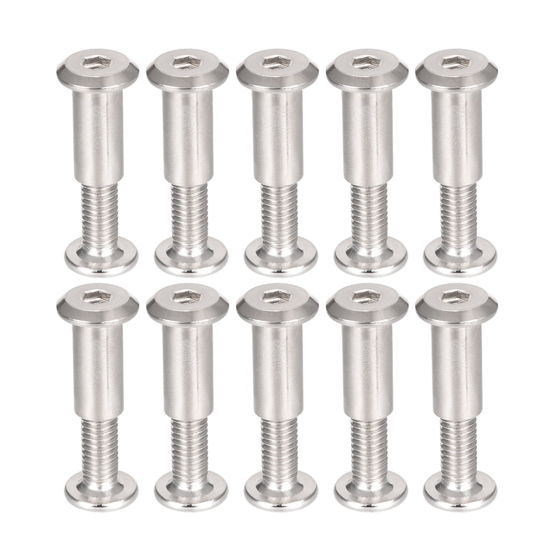 Hex Socket Screw Post Binding Binder Leather, M6x16mm, Carbon Steel Zinc Plated, 10 Sets