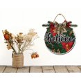 thumbnail image 2 of Christmas Believe Front Door Sign Funny Wreaths Hanging Wooden Plaque Decoration Round Rustic Wood Farmhouse Porch Decor for Home Front Door Decor, 11 x 11 Inch, 2 of 5