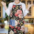 thumbnail image 6 of Pioneer Flower Floral Print Pattern Apron-Garden Aprons for Women with Pockets-Cotton Linen Waterproof Kitchen Cooking Gardening Aprons Adjustable for Kitchen,Cooking,BBQ and Salon 33x27 Inch, 6 of 7