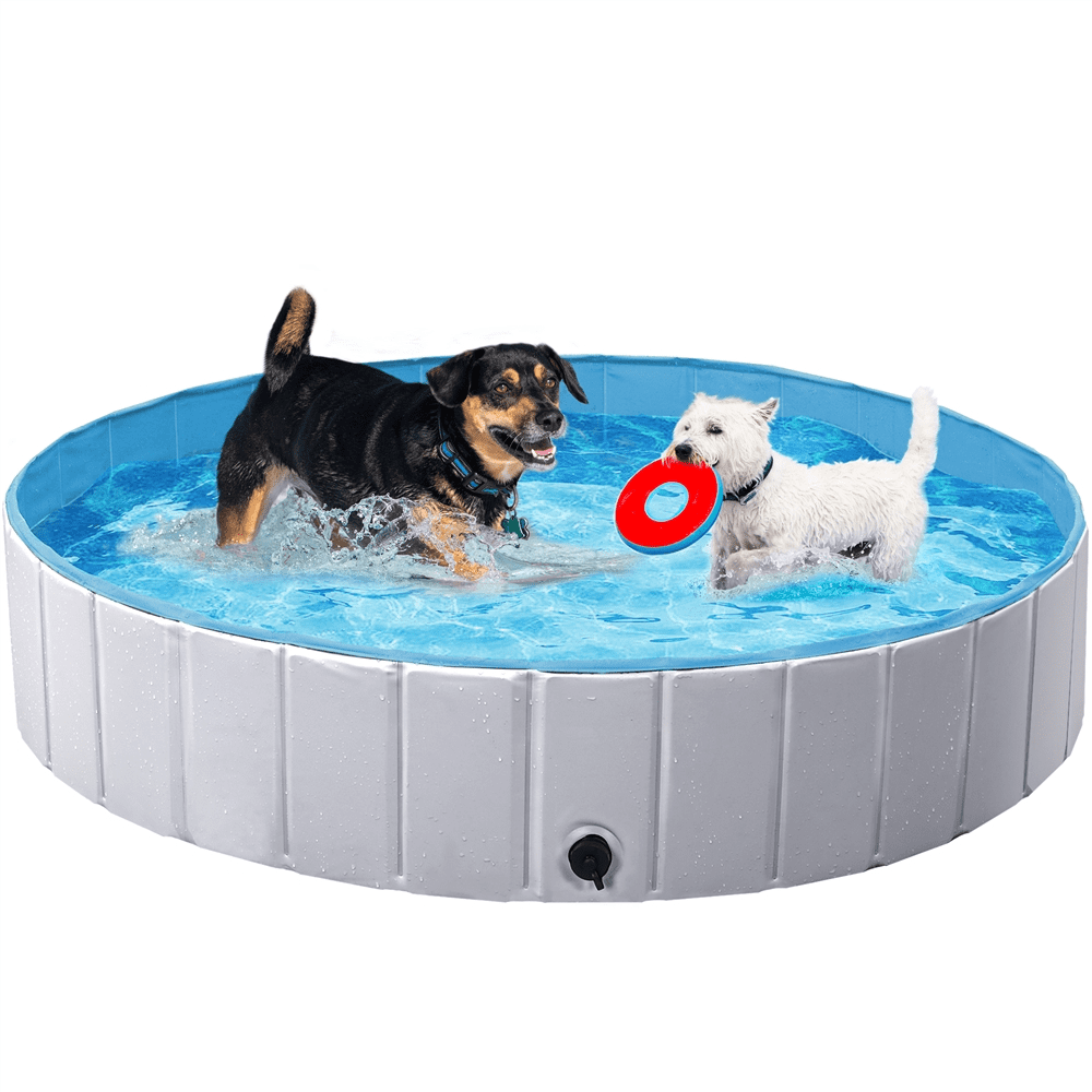 Foldable Pet Swimming Pool for Garden/Beach/Yard/Home, XL 55 inch, Gray