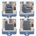 thumbnail image 6 of Ebello 30" Swivel Accent Chair, Wide Bohemian Cotton Blend Vertical Arm Accent Chairs for Adults, Blue, 6 of 9