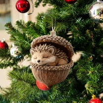 Stijggn Pine Cone Animal Ornament Christmas Ornaments Cozy Forest Christmas Ornaments, 2025 New Pine Cone Decoration,Acrylic Hanging Ornament Winter Theme Holiday Tree Decor