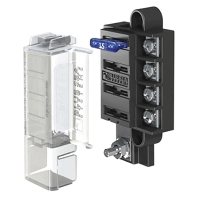 Blue Sea Systems 5045 ST Blade Compact Fuse Blocks, 4 Circuits with