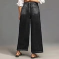 thumbnail image 7 of LAJPXKHY Womens Wide Leg Pants Jeans Casual High Waisted Loose Fitted Stretchy Trendy Streetwear Ankle Denim Pants with Pockets, 7 of 7