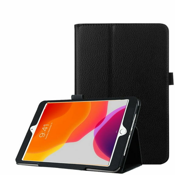 zukof Folio Case for iPad 10.2 inch 9th/8th/7th Generation 2021/2020/2019 - Slim PU Leather Protective Case Cover 1 Random Color Stylus (Black)