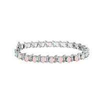 6.00 Carat (Ctw) Created Opal Bracelet in Sterling Silver