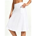 thumbnail image 4 of DENTOYOU Skirts for Women Knee Length Skort Zipper Pockets Women's High Waist Casual Athletic Golfs Tennis Skirt UV Protection White XXL, 4 of 7