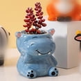 thumbnail image 6 of Product Category Flower Pots 2 - Cartoon Pet Succulent Pot for Indoor Balcony Home Ceramic Breathable Pot with Drain Holes Entryway Decorative Planter, 6 of 7