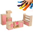 thumbnail image 2 of Wooden Doll house Furniture Toys Set Miniature For Kids Pretend Play Rooms Set Dressed Pretend Dolls Simulation Toys heqiyong LED, 2 of 2