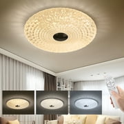 MultiEase 11.8" Crystal Flush Mount LED Ceiling Light with Remote Control 3 Color Dimmable