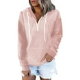 thumbnail image 4 of Dyfzdhu Half Zip Sweatshirts Women Solid Quarter Zip Up Hoodies Pullover Fall Winter Oversized Tops, 4 of 6
