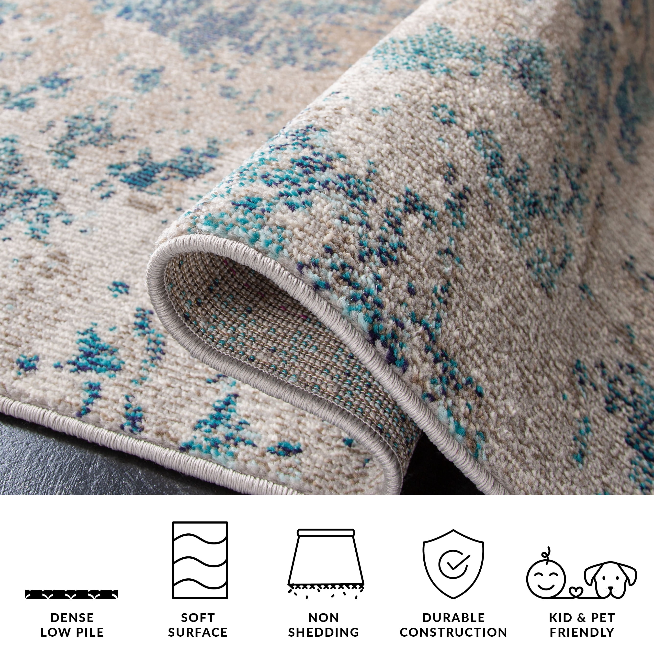 Safavieh Madison Oscar Abstract Area Rug, Blue/Beige, 6' x 8'