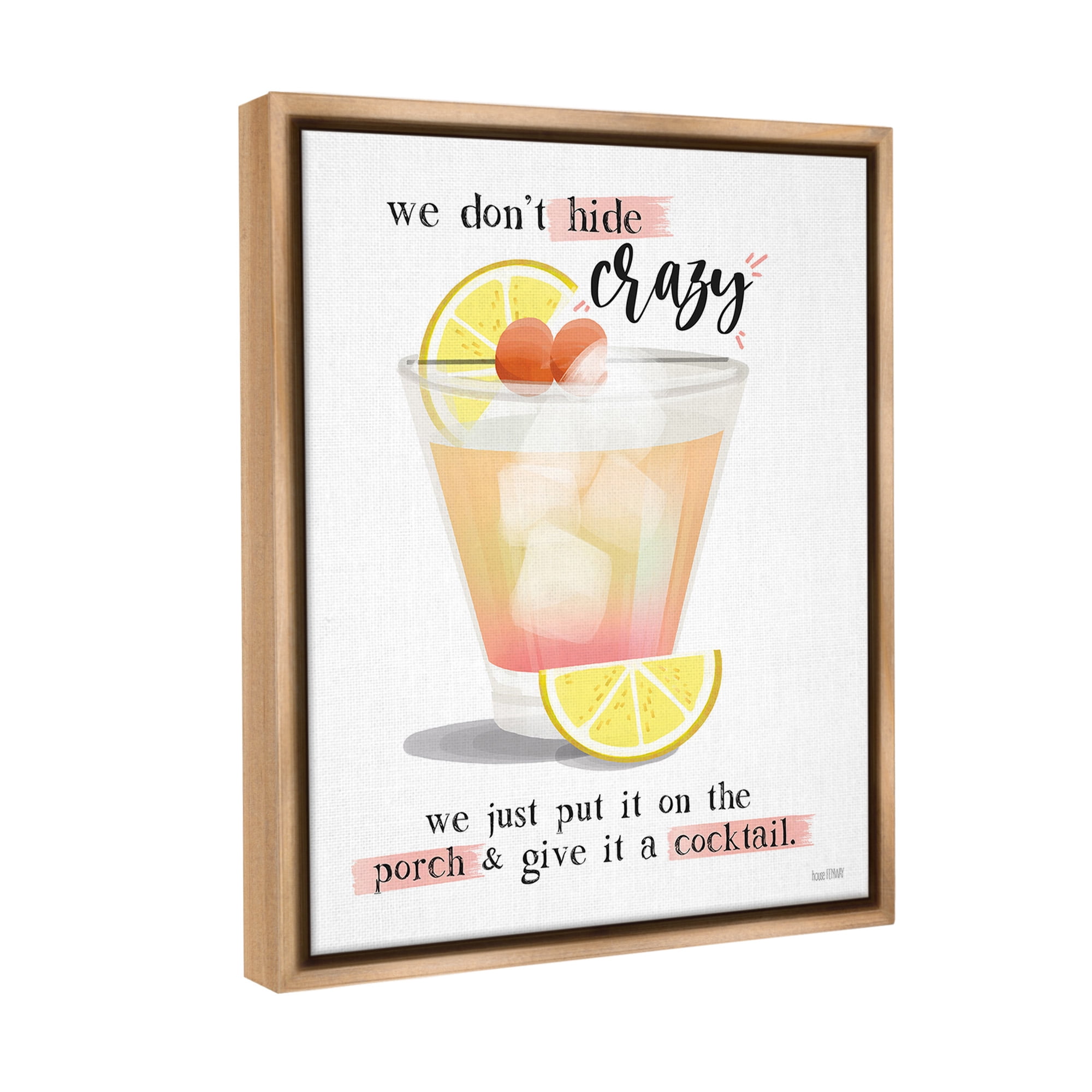 Stupell Industries We Don't Hide Crazy Food & Beverage Painting Brown Floater Framed Canvas Art Print Wall Art, 25 x 31