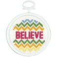 thumbnail image 2 of Believe Mini Counted Cross Stitch Kit-2.5" Round 18 Count, 2 of 2