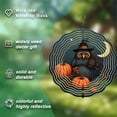 thumbnail image 5 of Whimsical Black Owl Metal Hanging Wind Spinner - Halloween Garden Decor with Pumpkins Leaves & Moon Design, 5 of 6