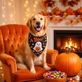 thumbnail image 3 of LACKUST Halloween Dog Bandana Tie On Adjustable Pet Scarf for Dogs Cats Black Ghost Pumpkin Candy Corn Print Holiday Bandana for Halloween Party Trick or Treat 1 Pack, 3 of 6